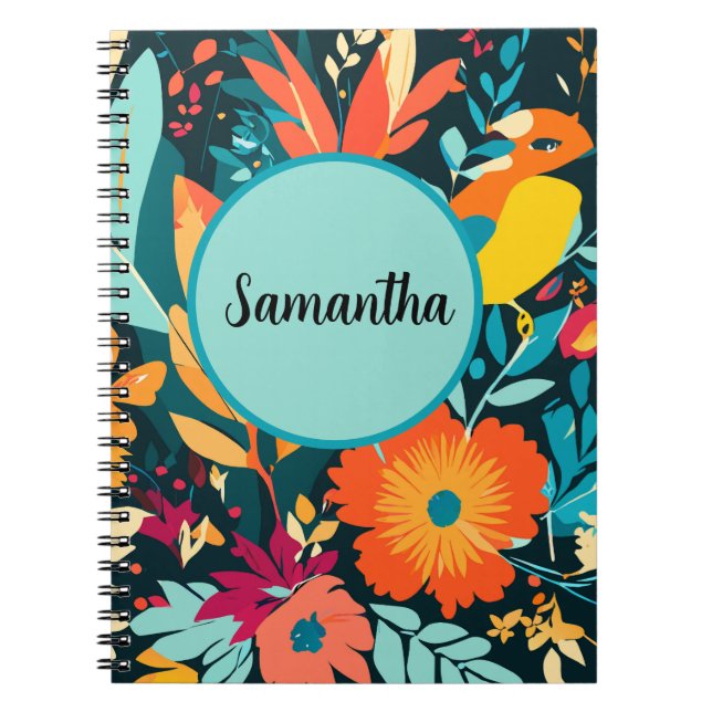Cahier à spirales tropical bohème, Samantha Boho  (Devant)
