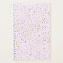 Cahier à taches rose et or