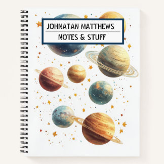 Cahier à thème spatial de planètes