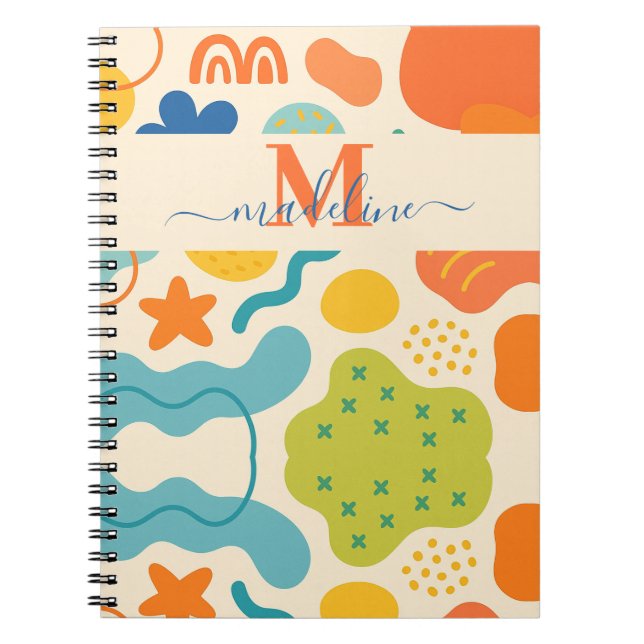 Cahier Abstrait Personnalisé avec Éclaboussures de (Devant)