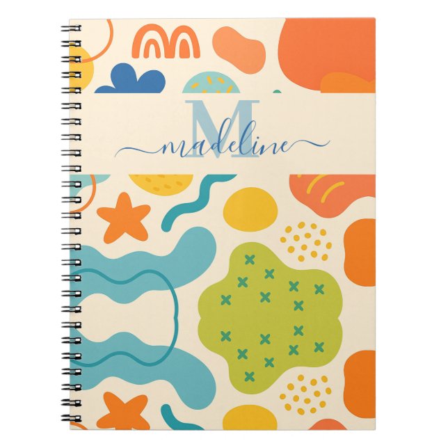 Cahier Abstrait Personnalisé avec Éclaboussures de (Devant)