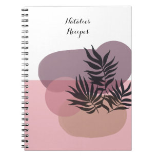Cahier Abstrait Tropical Rose Pâle Pastel