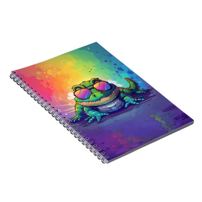 Cahier Alligator Portant des Lunettes de Soleil (Côté Droit)