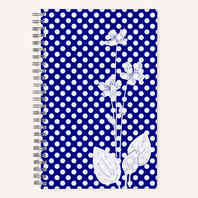 Cahier amusant Navy et pois blancs (Recto)