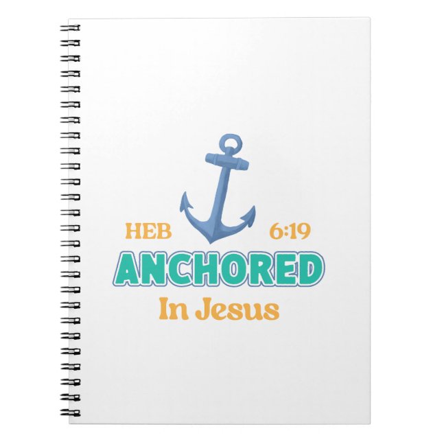 Cahier « Ancré dans le Christ » avec Hébreux 6:19 (Devant)