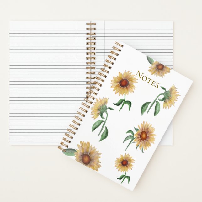 Cahier aquarelle tournesol (À l'intérieur)
