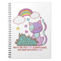Cahier arc-en-ciel de Rainbow Kitten + citation