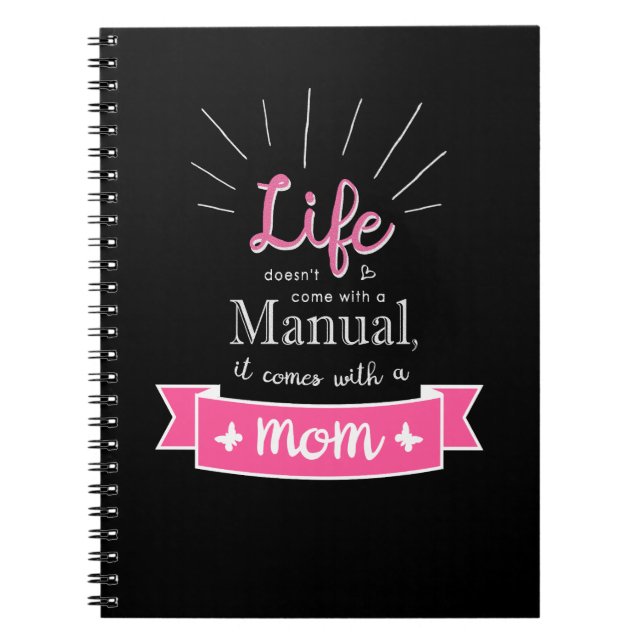 Cahier "Ardoise" avec une citation pour Maman (Devant)