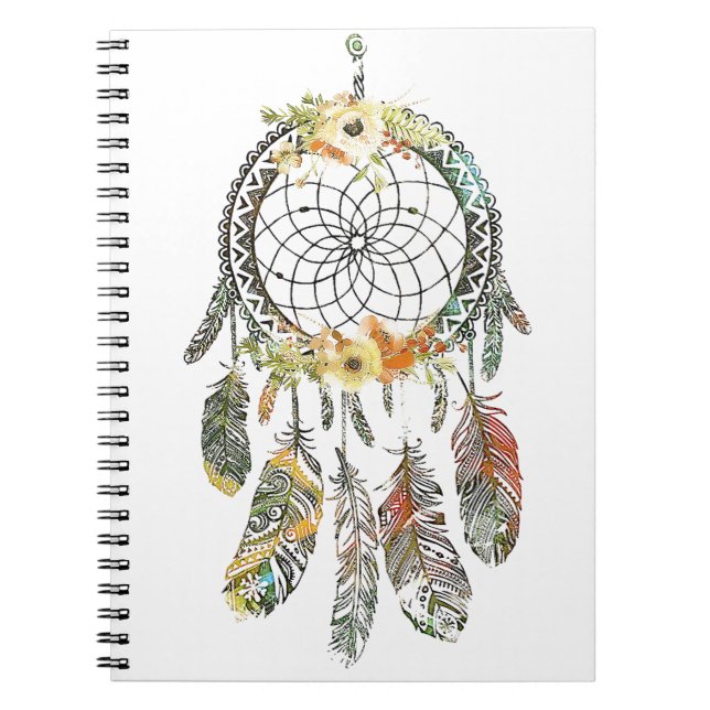 Cahier attrape-rêves floral aquarelle (Devant)