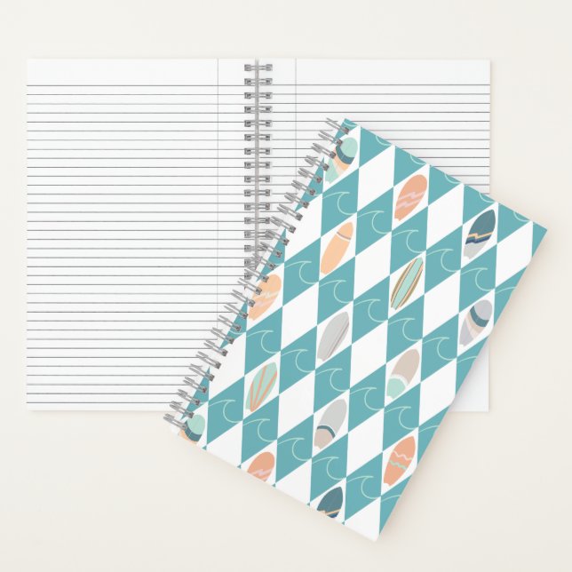Cahier avec design bohème de plage et de planche d (À l'intérieur)