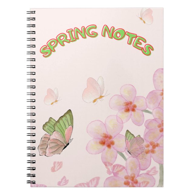 Cahier avec un design papillon fantaisiste (Devant)
