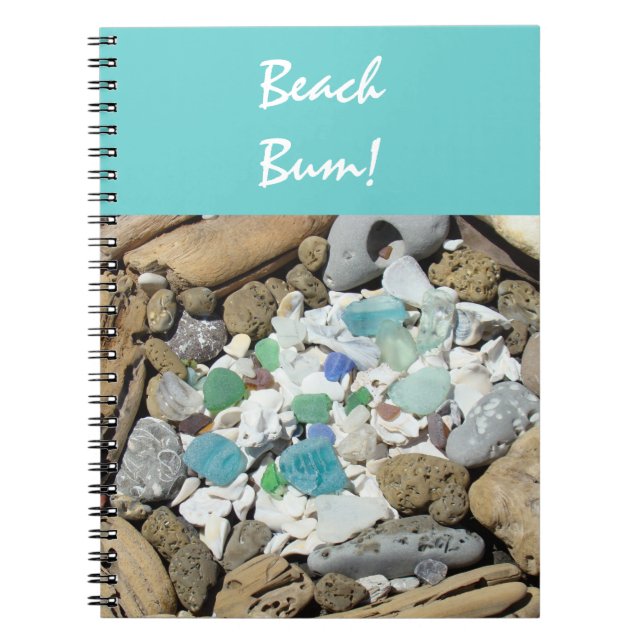 Cahier Beach Bum coquillages fossiles bois flotté (Devant)