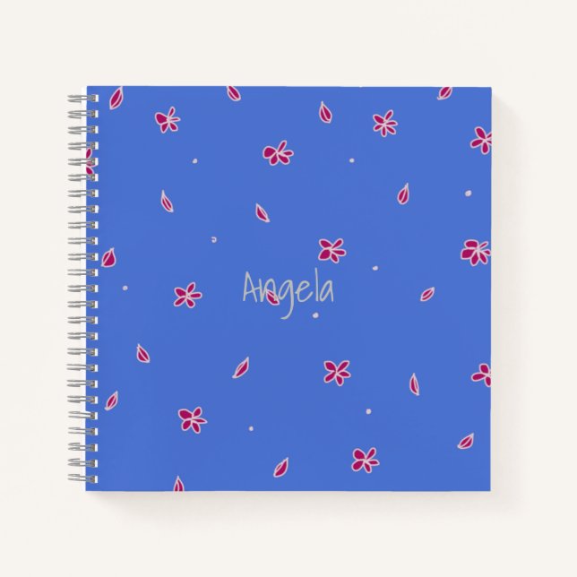 Cahier bleu personnalisable 'Soyez heureux' (Devant)