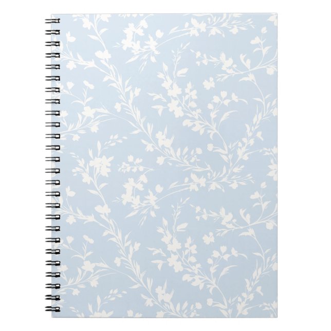 Cahier Bleu Poudre - Brins de Printemps Neutres (Devant)