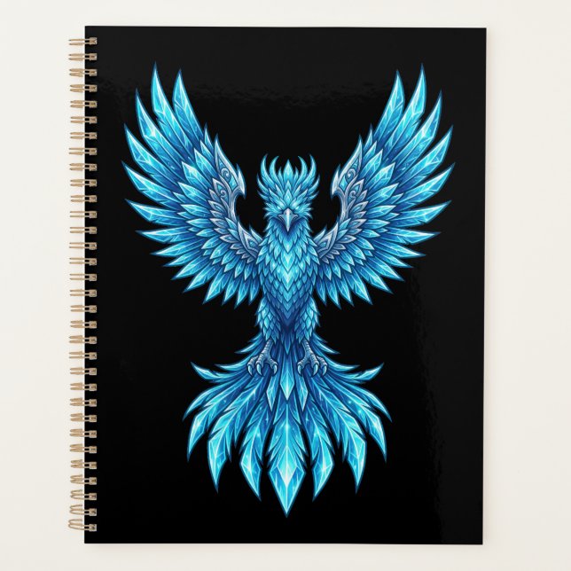 Cahier Blue Phoenix Rising - Journal d'art fantast (Devant)