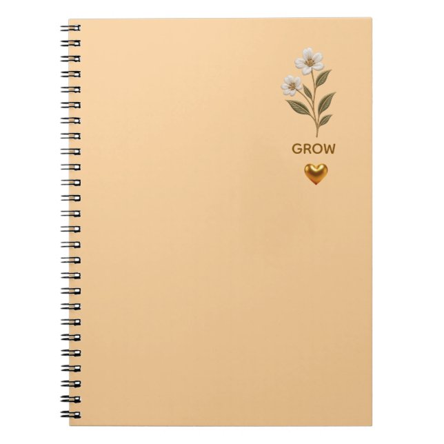 Cahier Botanique Floral Élégant – Fleur Minimalist (Devant)