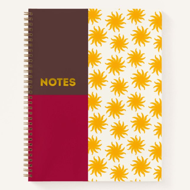 Cahier Brun Rouge Doré Soleil Levant - L (Devant)