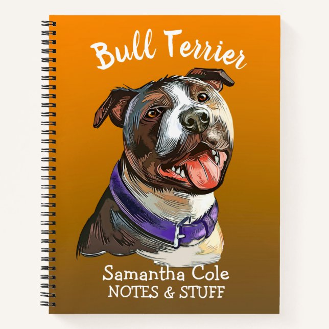Cahier Bull Terrier retour à l'école (Devant)