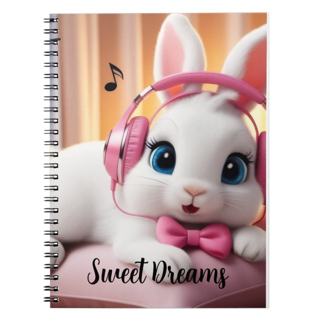 Cahier Bunny Dreamer – Journal pastel mignon pour  (Devant)