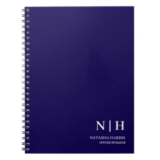 Cahier cadeau classique d'affaires à monogramme bl
