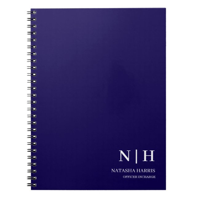 Cahier cadeau classique d'affaires à monogramme bl (Devant)