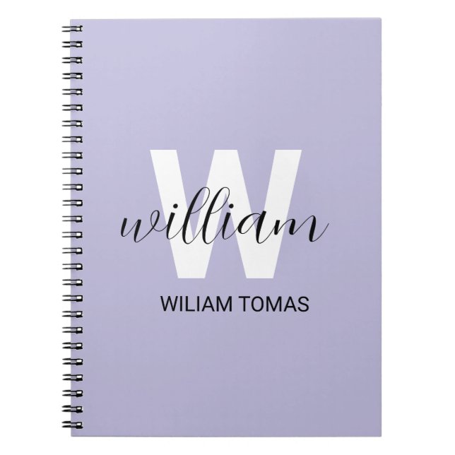 Cahier cadeau esthétique à monogramme violet initi (Devant)