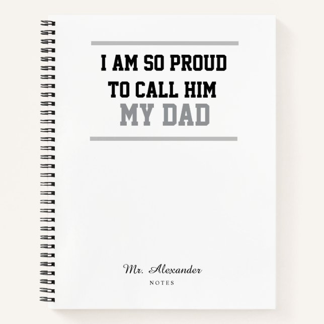 Cahier Cadeau « Je suis fier de l'appeler mon papa (Devant)