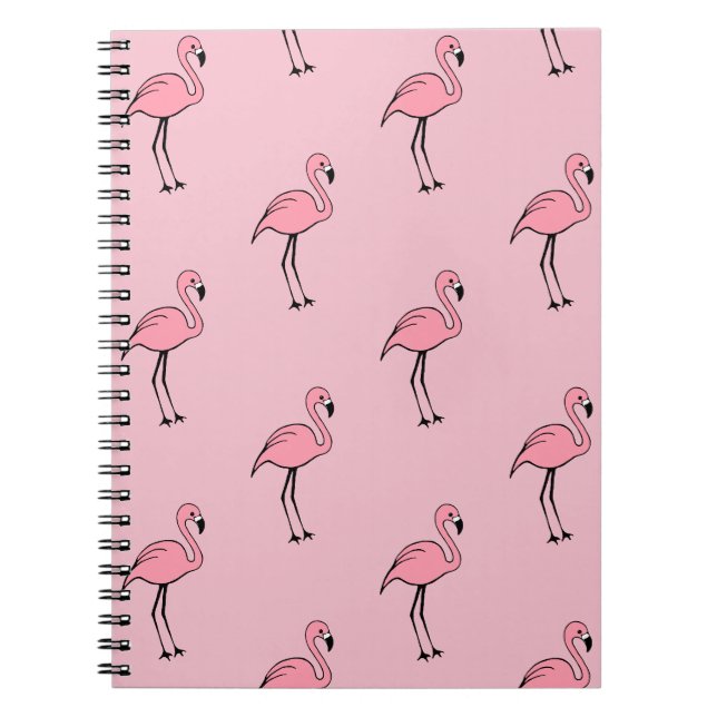 Cahier Cadeau Retro Flamant Rose pour Bureau et Éc (Devant)