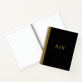 Cahier Cadeau Rétro Noir avec Monogramme pour l'Ar