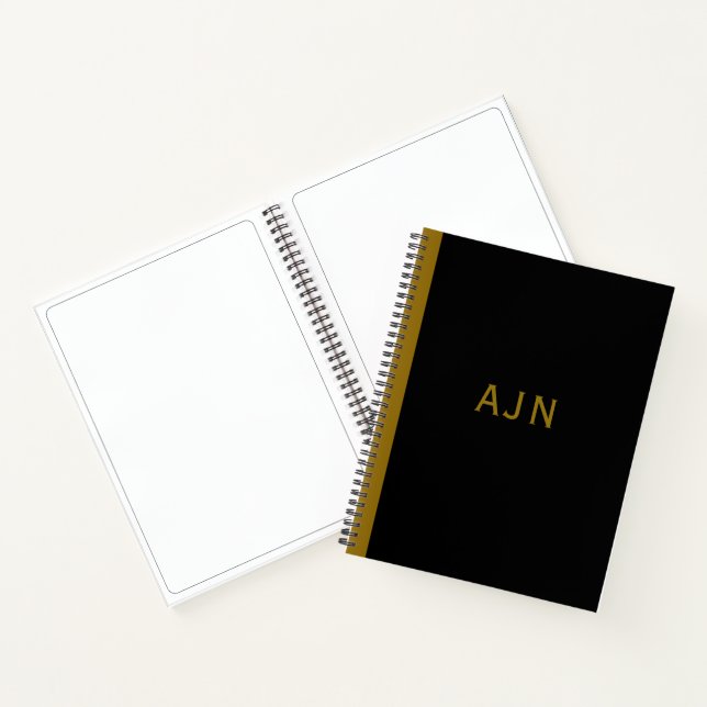 Cahier Cadeau Rétro Noir avec Monogramme pour l'Ar (Intérieur)