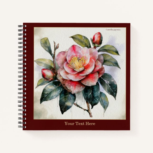 Cahier Camellia Japonica Aquarelle #3 (Devant)