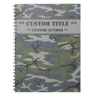 Cahier camouflage affleurant altéré avec titre/aut
