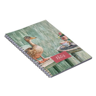 Cahier Canard Fantaisiste et Tasse à Thé Vintage