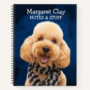 Cahier Caniche avec une écharpe