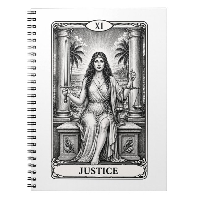 Cahier - Carte de Tarot Justice (Devant)