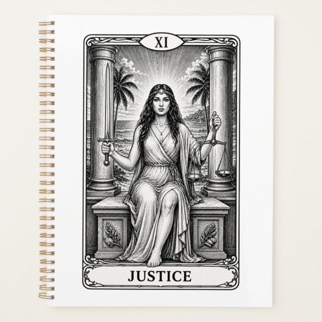 Cahier - Carte de Tarot Justice (Devant)