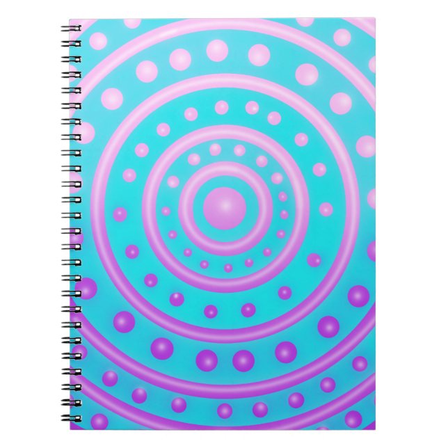 Cahier Cercles Luminescents Rose et Violet (Devant)