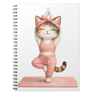 Cahier Chat de Yoga Mignon – Chat Rose Adorable en