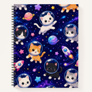 Cahier Chats de l'Espace et Fusées Mignons