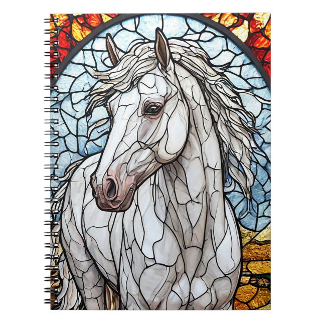 Cahier Cheval Blanc Pour Amoureux des Animaux (Devant)