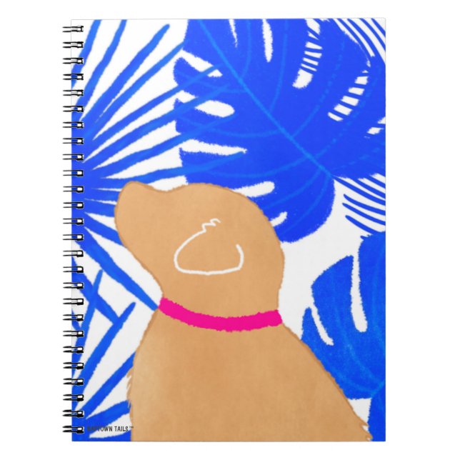 Cahier Chien Jaune Île Tropicale Blanc Bleu (Devant)