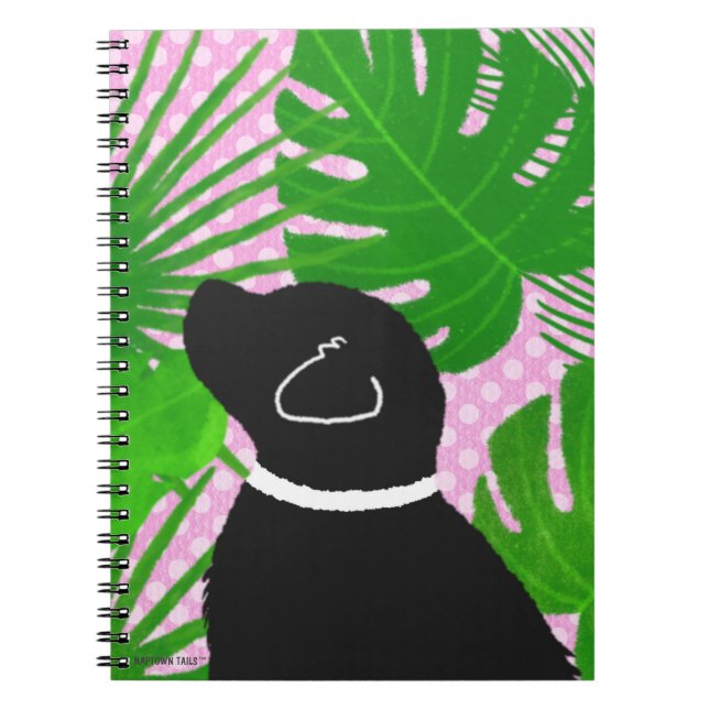 Cahier Chien Noir Île Tropicale Verte (Devant)