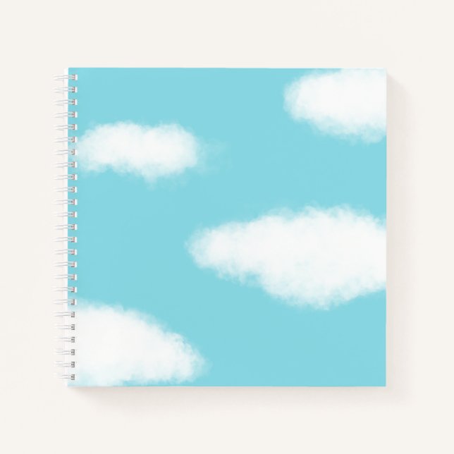 Cahier Ciel Bleu avec Nuages ​​Doux (Devant)