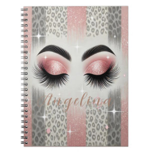 Cahier Cils Rose Pailletés