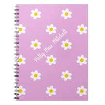 Cahier Classique à Chaîne de Marguerites Roses