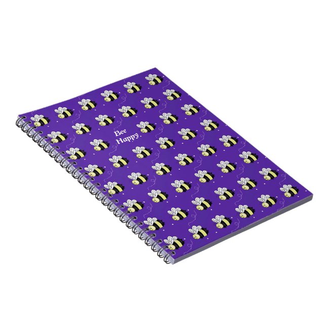 Cahier Classique Bourdon Violet "Soyez Heureux" (Côté Droit)