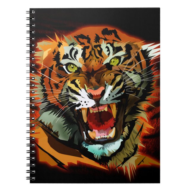 Cahier Classique Tigre Rugissant Féroce Gras (Devant)