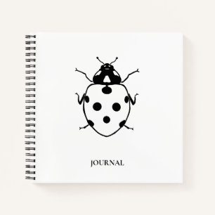 Cahier coccinelle noir + blanc 21,5 cm x 21,5 cm