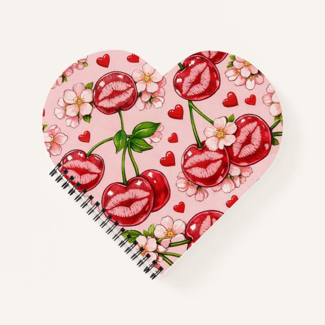 Cahier Cœur Baiser Cerise (Devant)