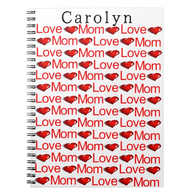 Cahier Cœurs Rouges Maman Chérie (Devant)